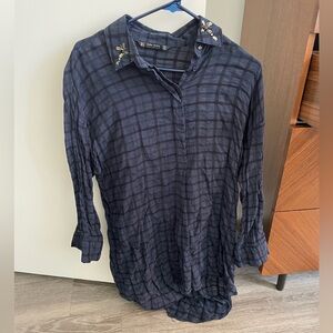 Plaid Zara Top